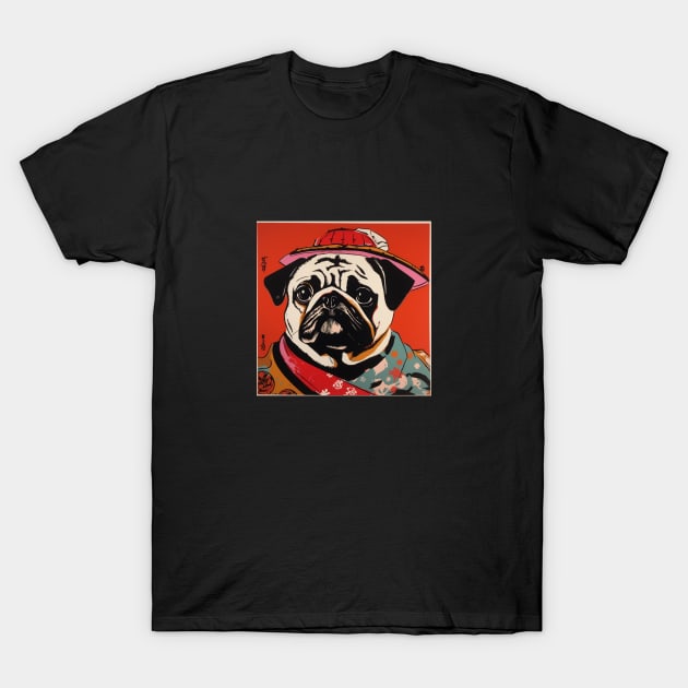 Japanese Pug Art T-Shirt by ModernStyle610